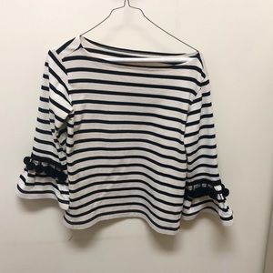 J crew bell sleeves striped top